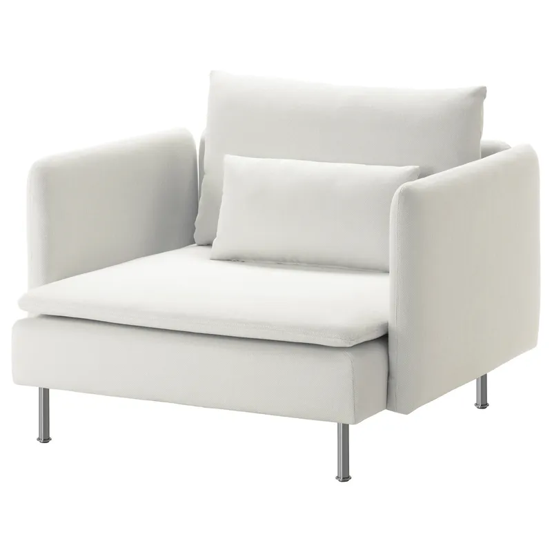 Modular Sofa, 1 piece armchair, white, shown as a single upholstered seat