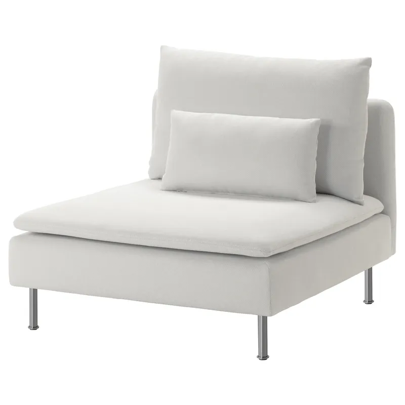 Modular Sofa, 1 piece, white, shown as a single seat against a clean white background