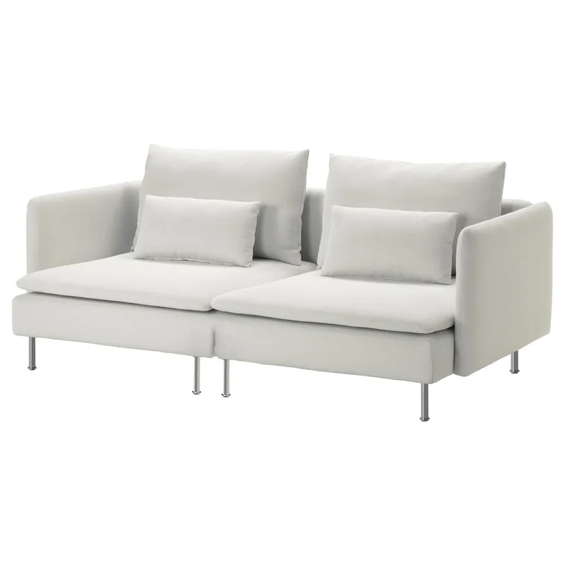 Modular Sofa, 2 piece (double armrest), white, a modular sofa with double armrests, shown as a 2 piece layout